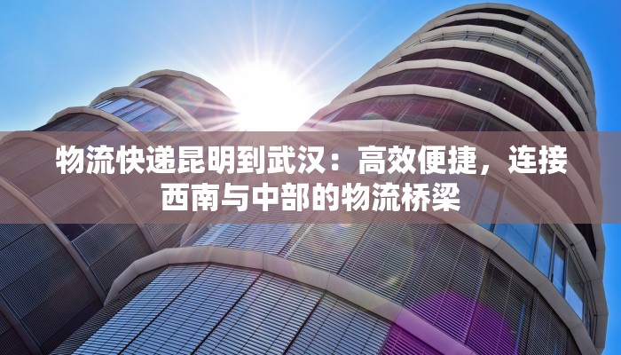 物流快递昆明到武汉：高效便捷，连接西南与中部的物流桥梁